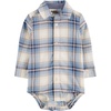 image:imageOSHKOSH BGOSH Baby Boys Buttonfront BodysuitBlue Woven Plaid