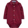 image:imageOSHKOSH BGOSH Baby Boys Buttonfront BodysuitDark Red Plaid