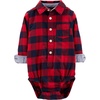 image:imageOSHKOSH BGOSH Baby Boys Buttonfront BodysuitRed Buffalo Plaid