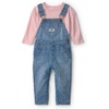 image:imageOSHKOSH BGOSH Baby Girls 2piece Overall SetsBlue Pink Denim