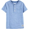 image:imageOSHKOSH BGOSH Boys Short Sleeve HenleyBlue Snow Solid