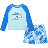 image:imageOSHKOSH BGOSH Toddlers and Baby Boys Swimsuit Trunk and Rashguard SetBlue