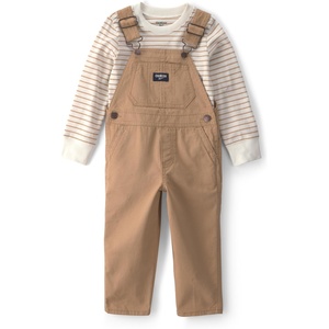 image:imageOSHKOSH BGOSH Baby Boys 2piece Overall SetsBrown Ivory Stripe