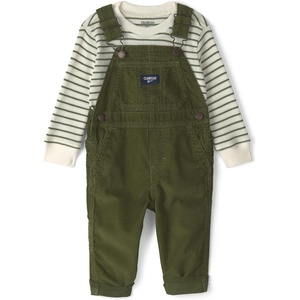 image:imageOSHKOSH BGOSH Baby Boys 2piece Overall SetsGreen White Stripe