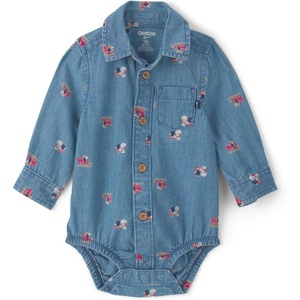image:imageOSHKOSH BGOSH Baby Boys Buttonfront BodysuitBlue Chambray Snow