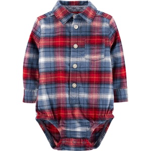 image:imageOSHKOSH BGOSH Baby Boys Buttonfront BodysuitBlueRed Plaid