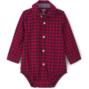 image:imageOSHKOSH BGOSH Baby Boys Buttonfront BodysuitRed Black Buffalo Check