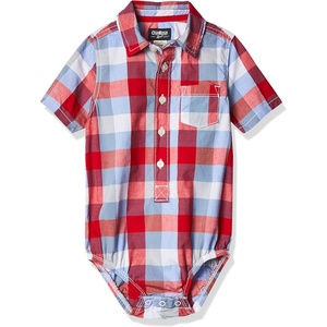 image:imageOSHKOSH BGOSH Baby Boys Buttonfront BodysuitRed Blue Plaid