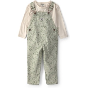 image:imageOSHKOSH BGOSH Baby Girls 2piece Overall SetsGreen Ivory Floral