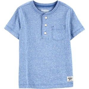 image:imageOSHKOSH BGOSH Boys Short Sleeve HenleyBlue Snow Solid