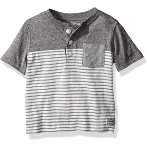 image:imageOSHKOSH BGOSH Boys Short Sleeve HenleyGrey Heather