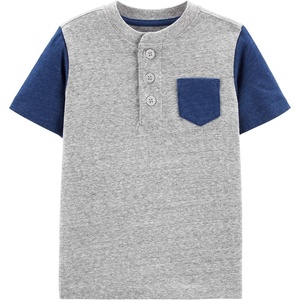 image:imageOSHKOSH BGOSH Boys Short Sleeve HenleyGreyBlue
