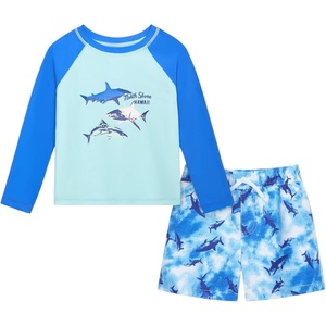 image:imageOSHKOSH BGOSH Toddlers and Baby Boys Swimsuit Trunk and Rashguard SetBlue