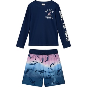 image:imageOSHKOSH BGOSH Toddlers and Baby Boys Swimsuit Trunk and Rashguard SetNavy