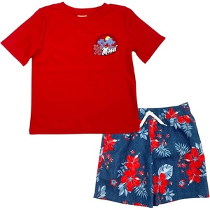 image:imageOSHKOSH BGOSH Toddlers and Baby Boys Swimsuit Trunk and Rashguard SetRed