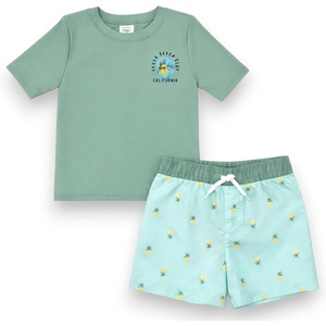 image:imageOSHKOSH BGOSH Toddlers and Baby Boys Swimsuit Trunk and Rashguard SetSage