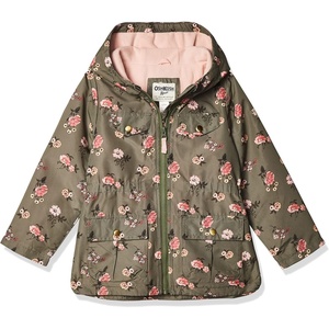 image:imageOSHKOSH BGOSH girls Midweight Hooded Anorak Jacket CoatOlive Drab Floral