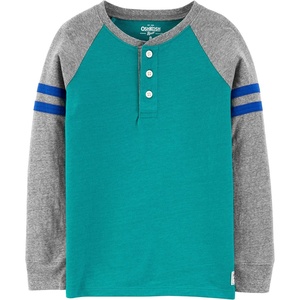 image:imageOshKosh BGosh Boys Long Sleeve HenleySchoolhousegreenMediumheathergray