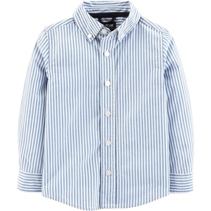 image:imageOshKosh BGosh Boys Long Sleeve Woven Buttonfront ShirtBlue Stripe
