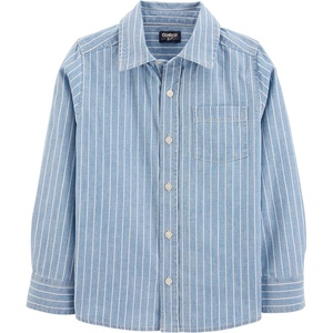 image:imageOshKosh BGosh Boys Long Sleeve Woven Buttonfront ShirtBlue Stripe Print