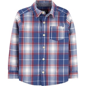 image:imageOshKosh BGosh Boys Long Sleeve Woven Buttonfront ShirtBlueRed Plaid