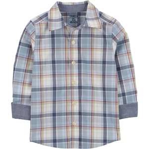 image:imageOshKosh BGosh Boys Long Sleeve Woven Buttonfront ShirtMulti Plaid