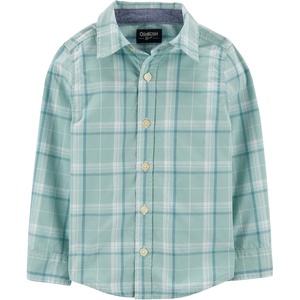 image:imageOshKosh BGosh Boys Long Sleeve Woven Buttonfront ShirtPatina Plaid