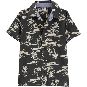 image:imageOshKosh BGosh Boys Short Sleeve Woven Buttonfront ShirtCharcoal Scenic Print Kid