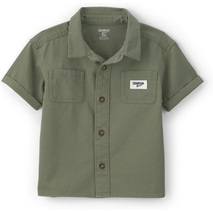 image:imageOshKosh BGosh Boys Short Sleeve Woven Buttonfront ShirtGreen Olive