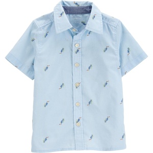 image:imageOshKosh BGosh Boys Short Sleeve Woven Buttonfront ShirtPeach Plaid