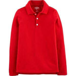 image:imageOshKosh BGosh Girls LongSleeve Uniform PoloDeep Ruby Red