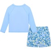 image:imageOSHKOSH BGOSH Toddlers and Baby Boys Swimsuit Trunk and Rashguard SetLight Blue