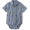 image:imageOSHKOSH BGOSH Boy Buttonfront Bodysuit Blue Patchwork 3M