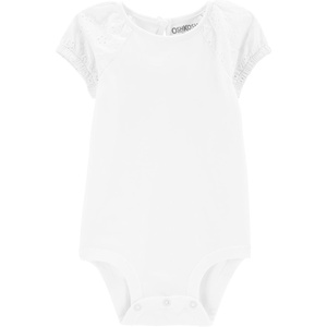 image:imageOSHKOSH BGOSH Baby Girls Shortsleeve BodysuitIvory Eyelet
