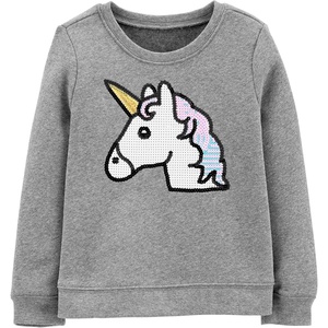 image:imageOSHKOSH BGOSH Girls Flip Sequin PulloverMedium Heather Grey