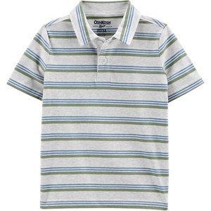image:imageOshKosh BGosh Boys Short Sleeve PoloGreenGrey Stripe