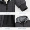 image:imageOSHKOSH BGOSH Boys Quilted Midweight Full Zip Jacket with Sweatshirt HoodGrey