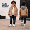 image:imageOSHKOSH BGOSH Boys Quilted Midweight Full Zip Jacket with Sweatshirt HoodTan