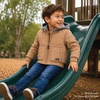 image:imageOSHKOSH BGOSH Boys Quilted Midweight Full Zip Jacket with Sweatshirt HoodTan