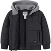 image:imageOSHKOSH BGOSH Boys Quilted Midweight Full Zip Jacket with Sweatshirt HoodGrey
