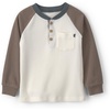 image:imageOshKosh BGosh Boys Long Sleeve HenleyBrown Cream Henley