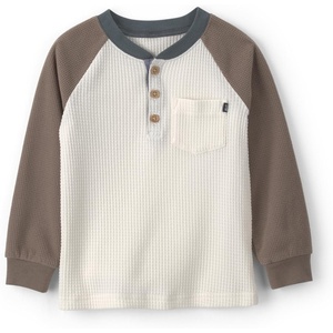 image:imageOshKosh BGosh Boys Long Sleeve HenleyBrown Cream Henley