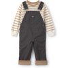 image:imageOSHKOSH BGOSH Baby Boys 2piece Overall SetsBlack Gold White Stripe