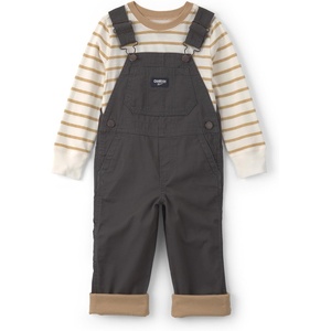 image:imageOSHKOSH BGOSH Baby Boys 2piece Overall SetsBlack Gold White Stripe
