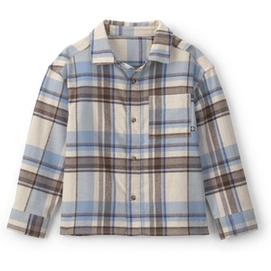 image:imageOshKosh BGosh Boys Long Sleeve Woven Buttonfront ShirtGrey Blue Brown Plaid Baggy