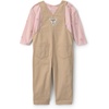 image:imageOSHKOSH BGOSH Baby Girls 2piece Overall SetsKhaki Bow Print