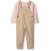 image:imageOSHKOSH BGOSH Baby Girls 2piece Overall SetsKhaki Pink Bows