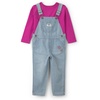 image:imageOSHKOSH BGOSH Baby Girls 2piece Overall SetsPink Blue Embroidered Flowers