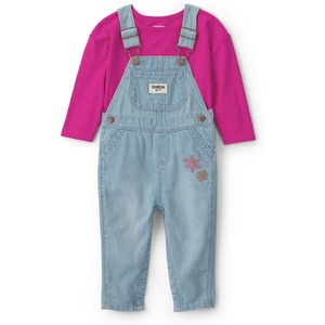 image:imageOSHKOSH BGOSH Baby Girls 2piece Overall SetsDenim Floral Embroidery