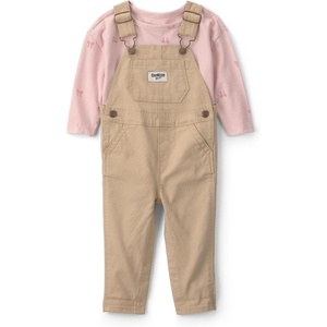 image:imageOSHKOSH BGOSH Baby Girls 2piece Overall SetsKhaki Bow Print